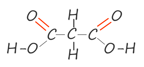 Displayed formula of propane-1,3-dioic acid